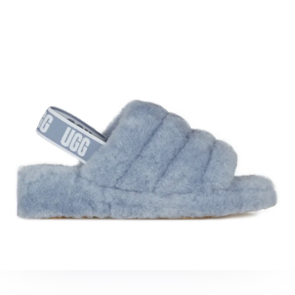 Light blue Ugg Fluff Yeah Fuzzy Slides. Women’s size 10.